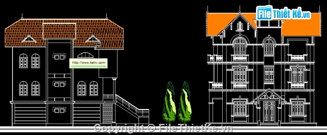 File cad,mẫu biệt thự,Thiết kế biệt thự,File thiết kế